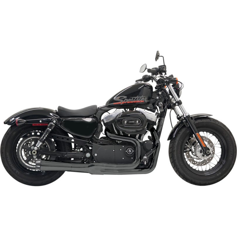 Bassani Black Road Rage II Mega Power 2 into 1 Exhaust Harley Sportster 04-13