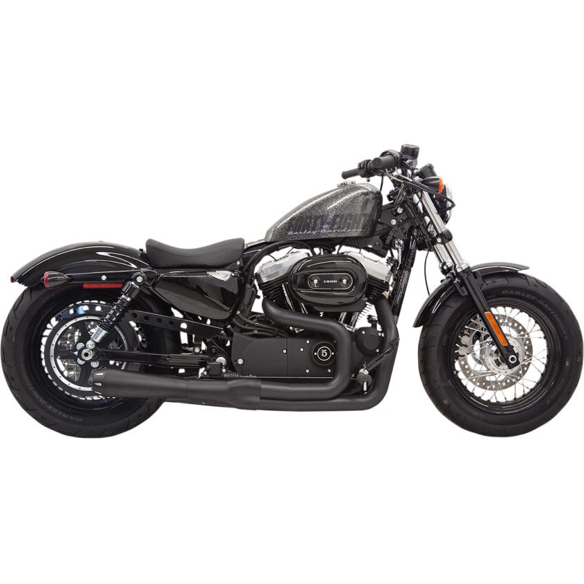 Bassani Black Road Rage II Mega Power 2 into 1 Exhaust Harley Sportster 14-17
