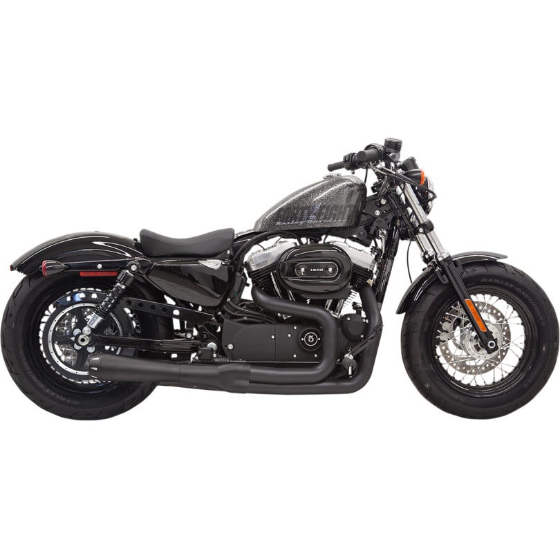 Bassani Black Road Rage II Mega Power 2 into 1 Exhaust Harley Sportster 14-17