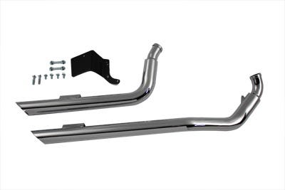 V-Twin Chrome Sweeper Drag Exhaust Pipe 2-1/4" for 91-16 Harley Dyna FXD