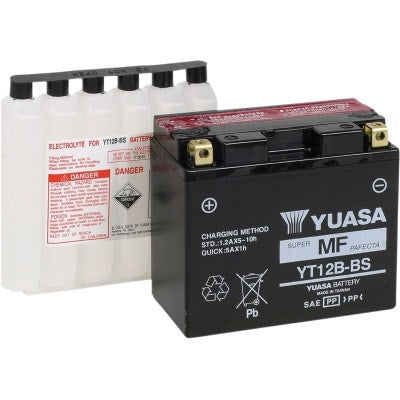 Yuasa YT12B-BS High Performance AGM Maintenance-Free Battery ATV Motorcycle