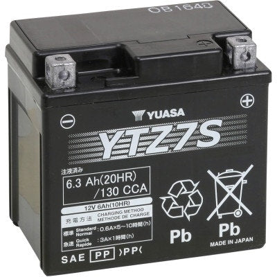 Yuasa YTZ7S High Performance AGM Maintenance-Free Battery ATV Motorcycle