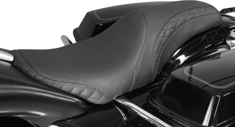 Mustang 75269 Black Standard Dave Perewitz Signature Seat Harley FLHT/R/X 08-23