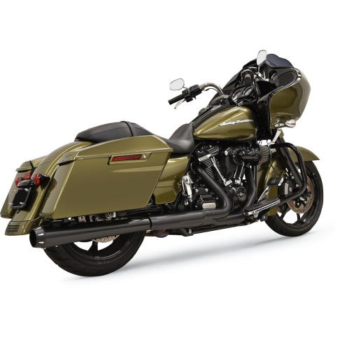 Bassani Black Crossover 2-1 Eliminator DNT Megaphone Slip Muffler Harley M8 FLH 17