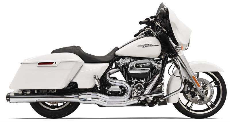 Bassani Chrome Road Rage 2 Into 1 Megaphone Muffler Harley 17-19 Black Tip