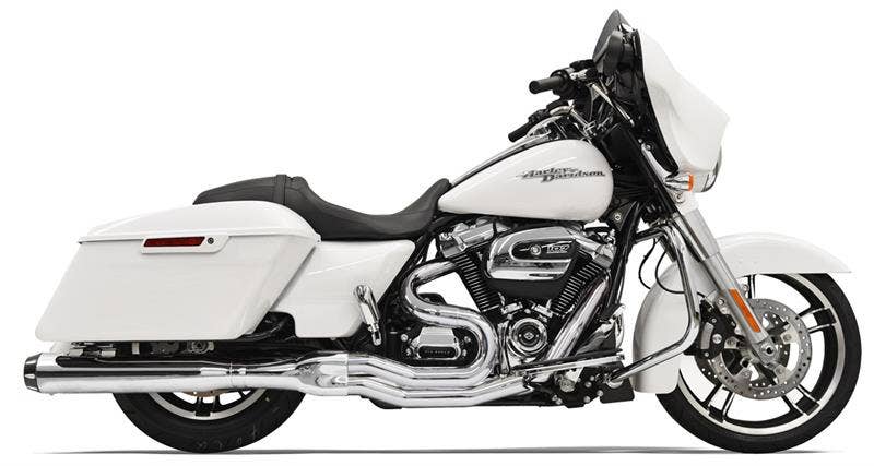 Bassani Chrome Road Rage 2 Into 1 Straight Can Muffler Harley 17-25 Black Tip