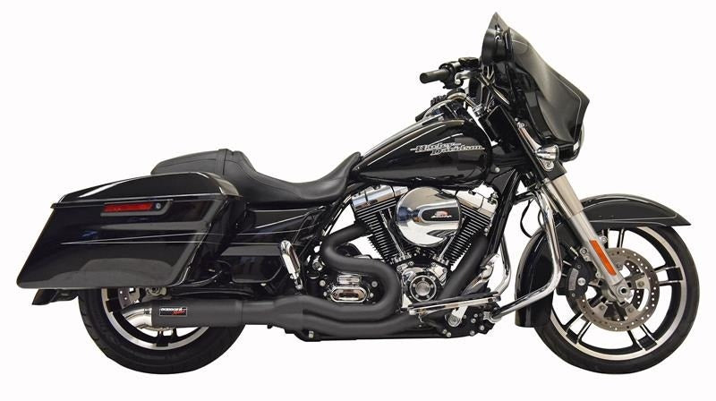 Bassani Hot Rod Turnout 2-1 Mid 4" Exhaust System Black Harley Bagger 07-16