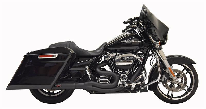 Bassani Hot Rod Turnout 2-1 Mid 4" Exhaust System Black Harley Bagger 17-Up