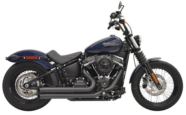 Bassani Black Slash Cut Pro Street 2 into 2 Exhaust System Softail