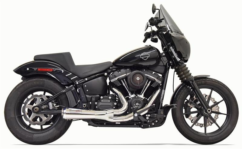 Bassani 1S73 Road Rage 2:1 Exhaust System Chrome Short Megaphone Softail 18-Up