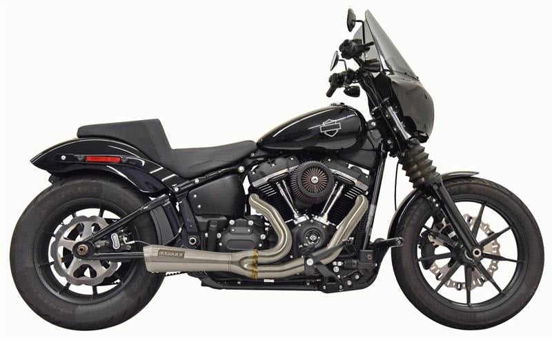 Bassani 1S73SS Road Rage 2:1 Exhaust System Steel Short Megaphone Softail 18-Up