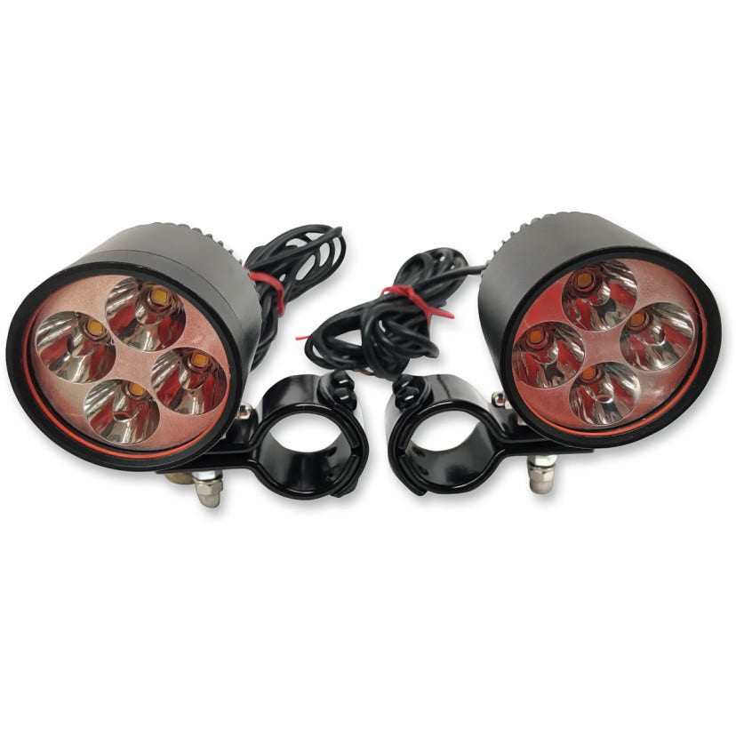 Rivco Black LED 3000 Lumen Driving Passing Light Lamp Kit for Harley & Metric
