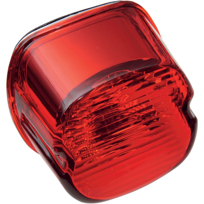 Drag Specialties Red Laydown Taillight Lens With No Tag Window for Harley 99-03