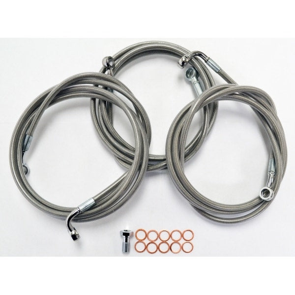 La Choppers Stainless Steel Brake Line Kit for Harley Touring Models 14 - 15"-17"