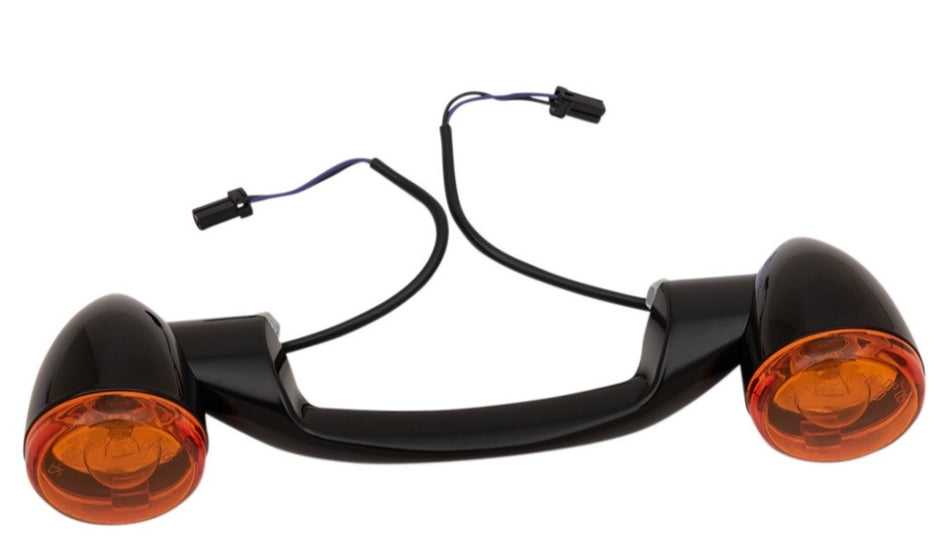 Drag Specialties Chrome Bullet Style Rear Turn Signal Bar for Harley 91-08