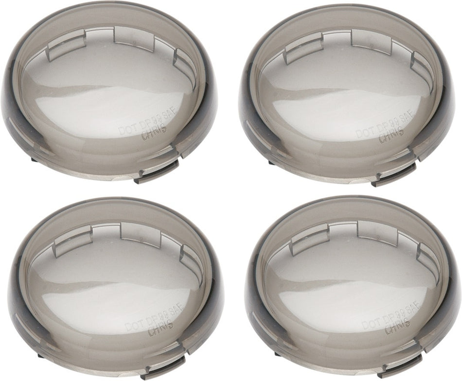 4 x Harley Bullet Deuce Style Replacement Smoke Turn Signal Lens Package Kit