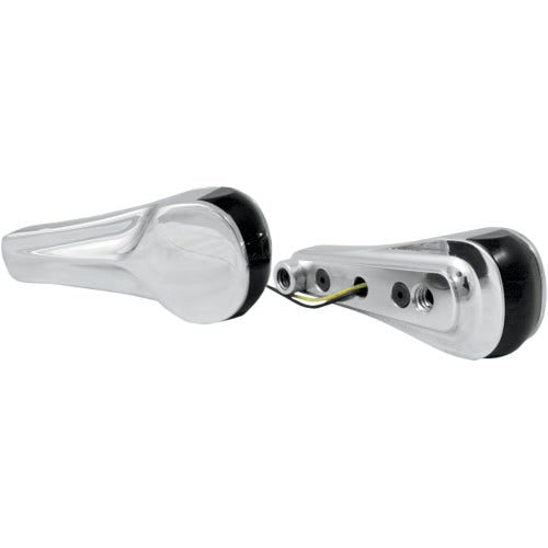 Alloy Art Road Glide Chrome Front Finned LED Turn Signals with Amber Lights | RGFS2-1