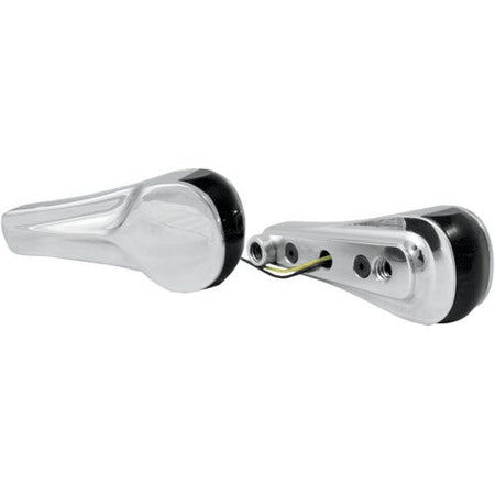 Alloy Art Road Glide Chrome Front Finned LED Turn Signals with Amber Lights | RGFS2-1