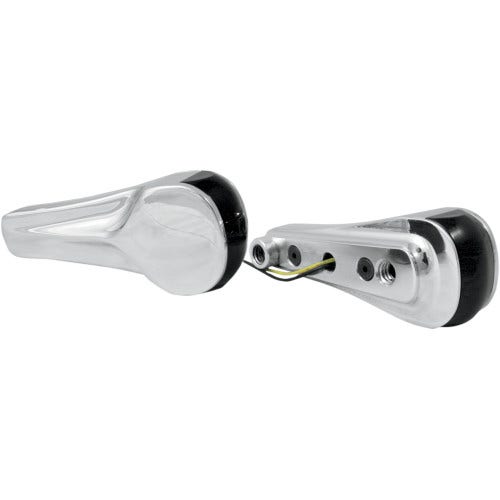 Alloy Art Road Glide Chrome Front Finned LED Turn Signals with Amber Lights | RGFS2-1