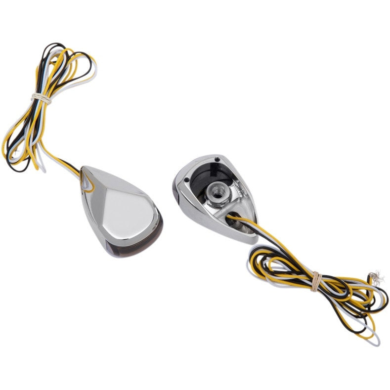 Alloy Art MRL-4C Chrome Finish Amber White LED Signal Marker Lights 98-19 Harley