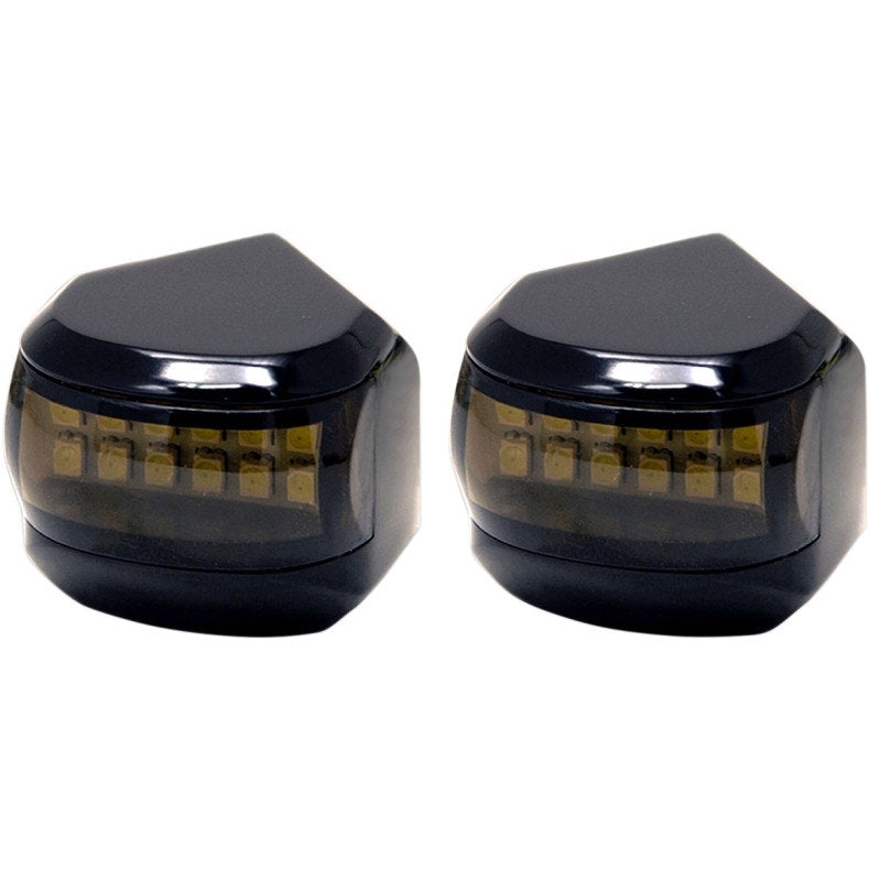 Alloy Art MRL-4B Black Finish Amber White LED Signal Marker Lights 98-19 Harley