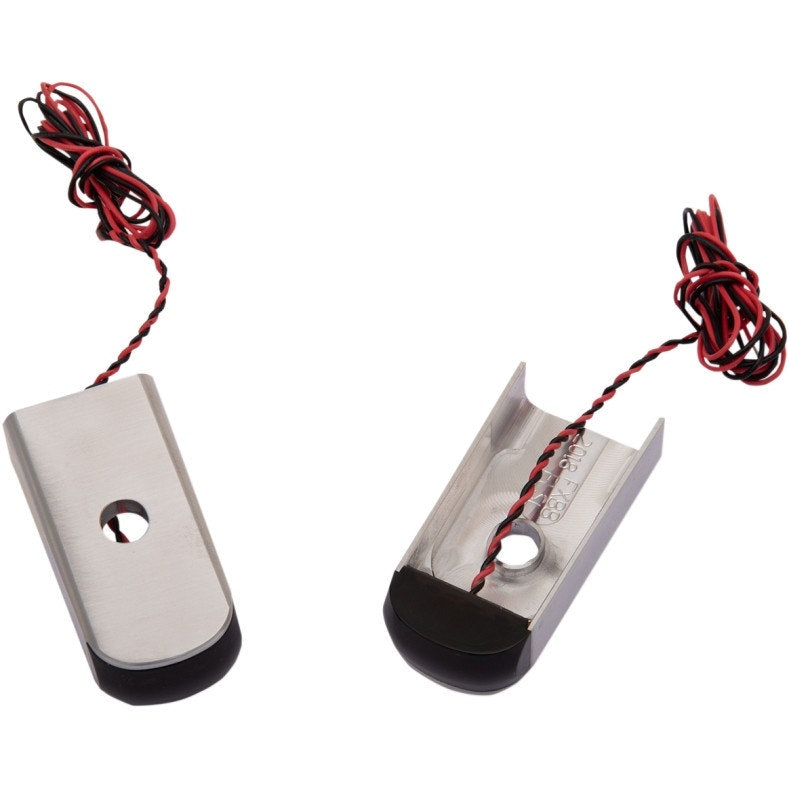 Alloy Art SSL-SB-3R Raw Finish Red LED Strut Marker Lights 18-19 Harley softail