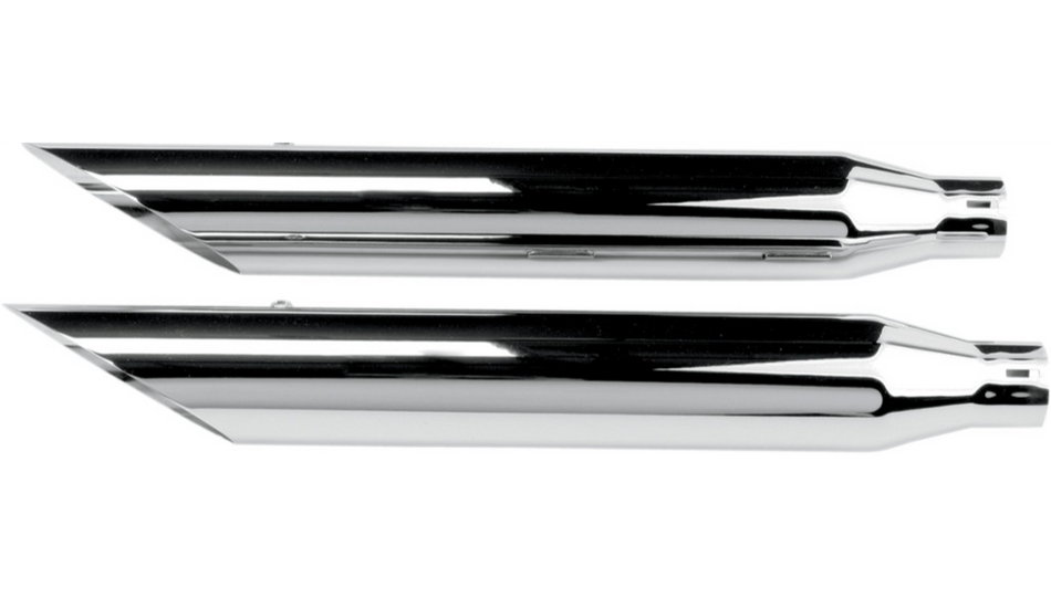 Khrome Werks 3" HP-Plus Chrome Slash Cut Slip on Mufflers Harley FXS FLSTC 07-17