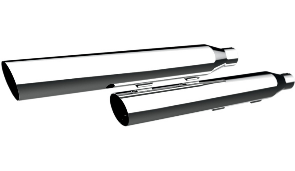 Khrome Werks 3" HP-Plus Chrome Slant Down Slip on Mufflers Harley FXS FLSTC 07-17