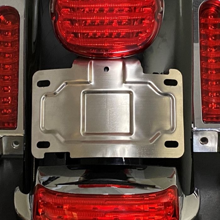 Custom Dynamics CD-TLLP-KIT-C Chrome License Plate Relocation Kit Harley Touring 14-20
