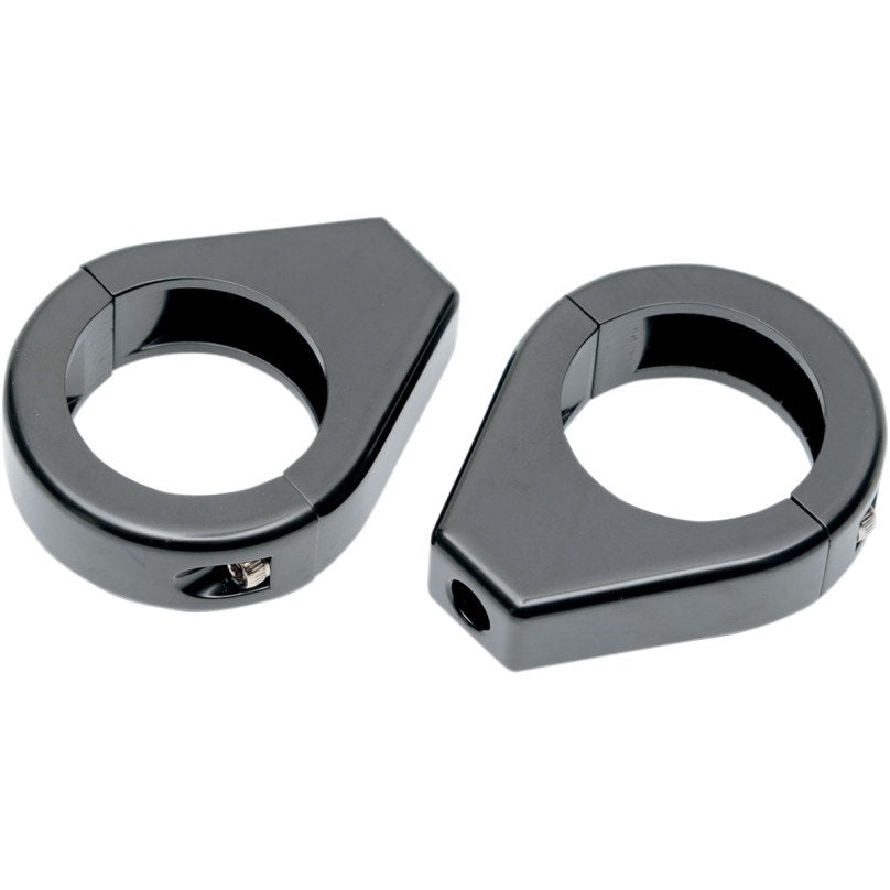 Drag Specialties Black 39MM Front Fork Turn Signal Clamps Mounts Harley