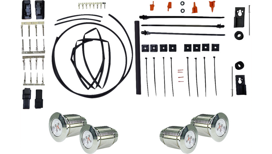 Bagger Nation Bag Thunder Bolts Chrome Taillight Kit 4 Harley 18-23 Softails