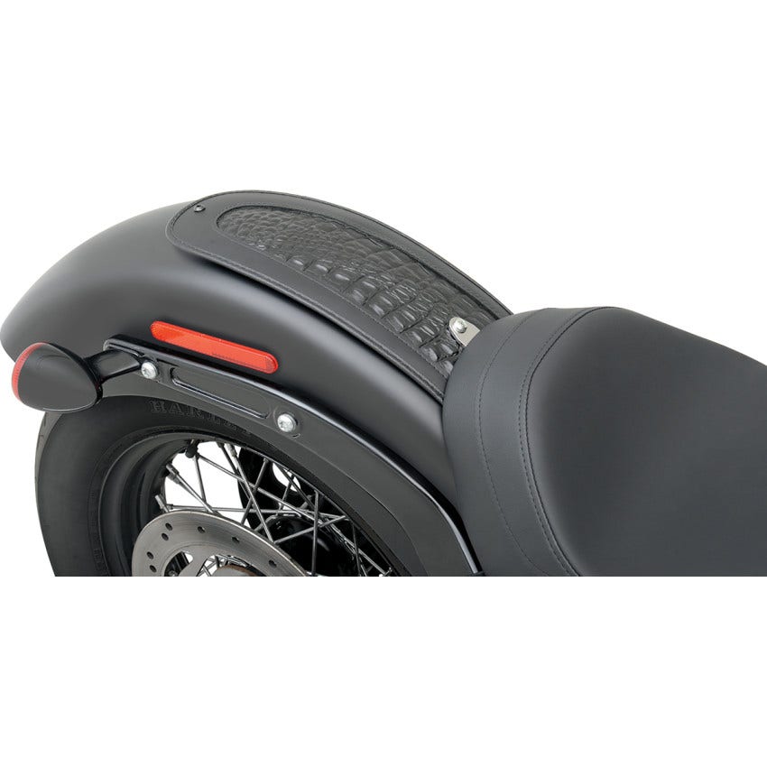 Drag Fender Skin W/Embossed Faux Gator Leather Center for Harley 18-20 Softail