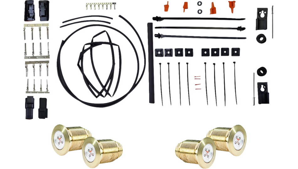Bagger Nation Bag Thunder Bolts Brass Taillight Kit 4 Harley 18-23 Softails