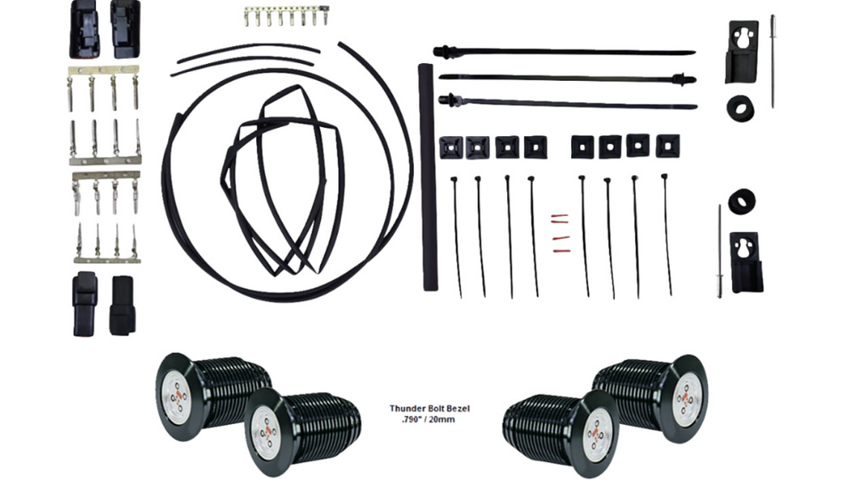Bagger Nation Bag Thunder Bolts Black Taillight Kit 4 Harley 18-23 Softails
