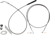 FBI EZ Install Upper Clutch Kit - Full Length for 2015-2026 H-D Touring - FLTR '15-'26 / Braided Stainless Steel/Chrome / 14"