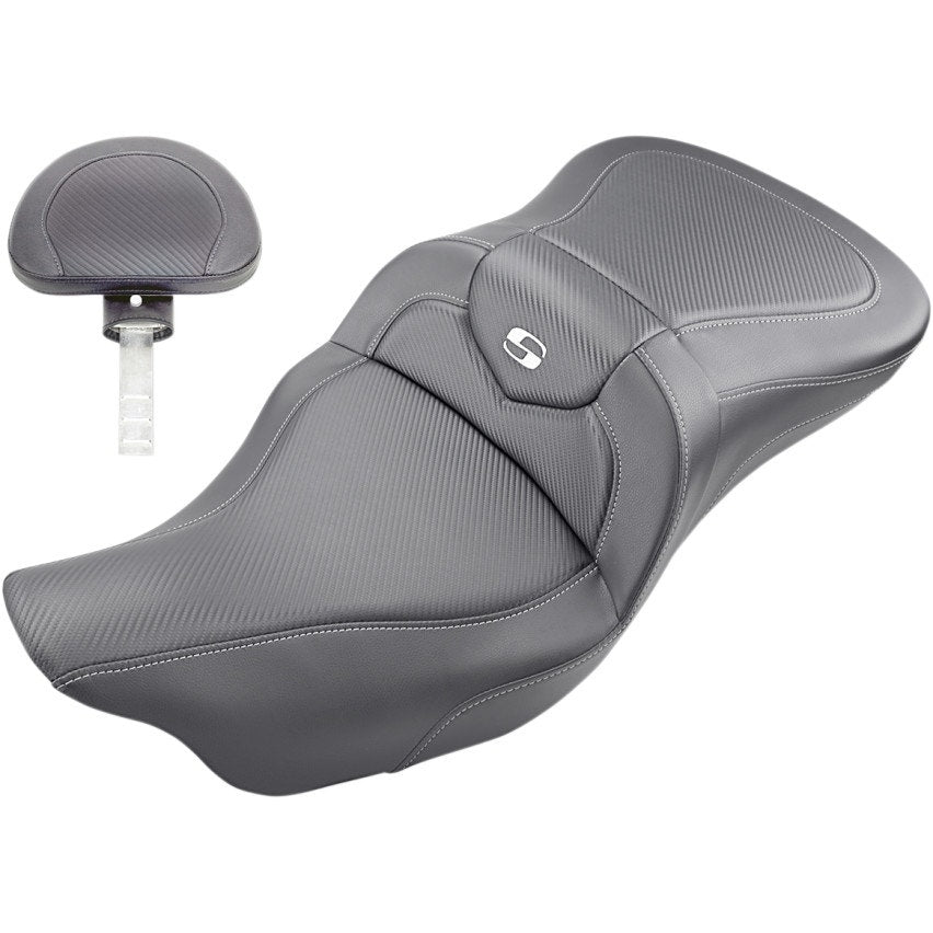 Saddlemen 808-07B-185BR Road Sofa 2-Up Seat w/ Backrest H-D Touring FLH/T 08-Up