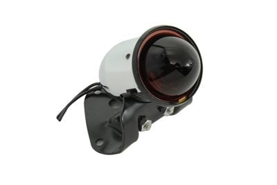 V-Twin 33-2151 Chrome 12V Brake Light Tail Lamp Red Glass Lens Harley K '52-'54