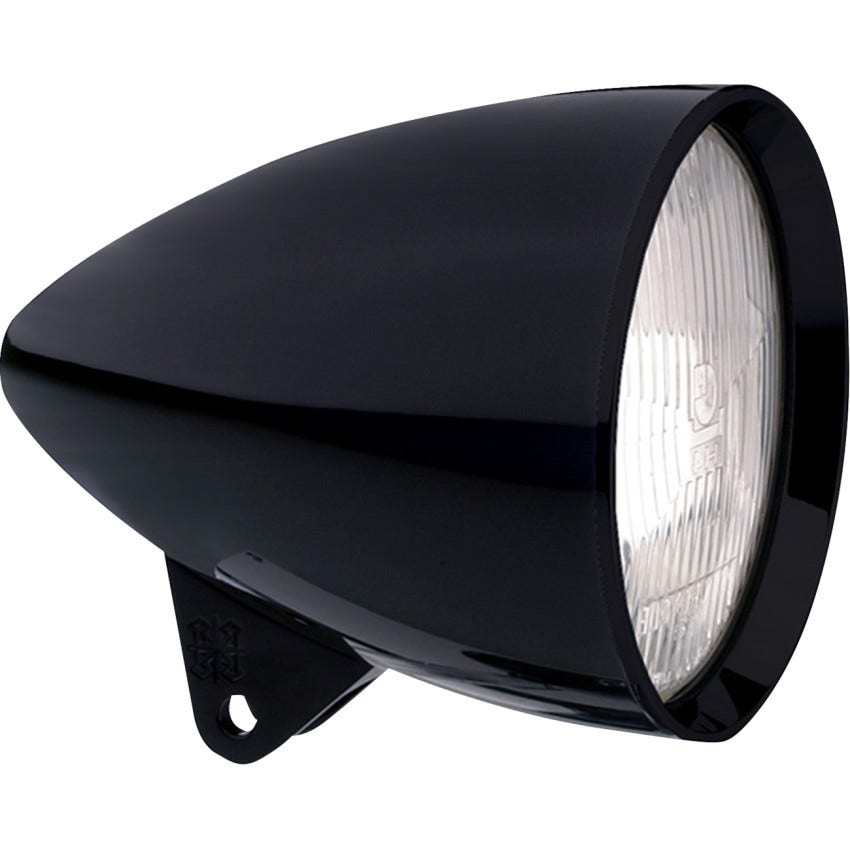 Headwinds 4-1/2" Black Bradley Concours Rocket Headlight Housing Harley
