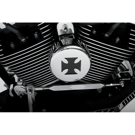 Drag Specialties Maltese Cross Chrome Horn Cover for Harley | 2107-0026