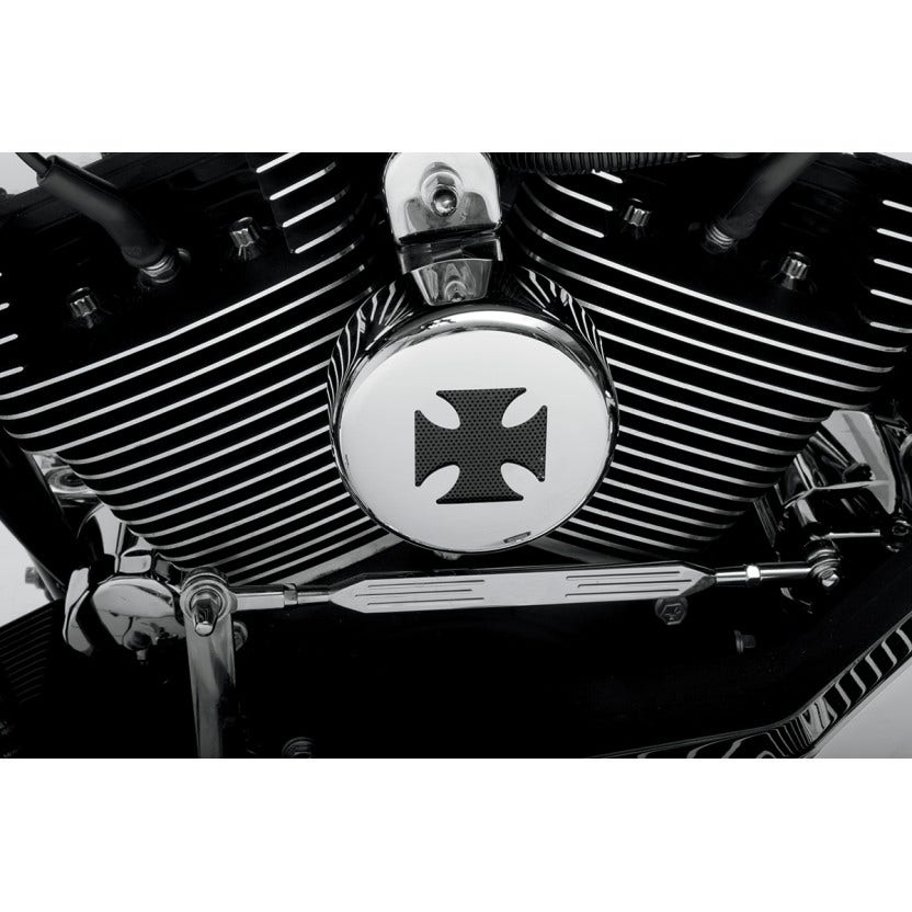 Drag Specialties Maltese Cross Chrome Horn Cover for Harley | 2107-0026