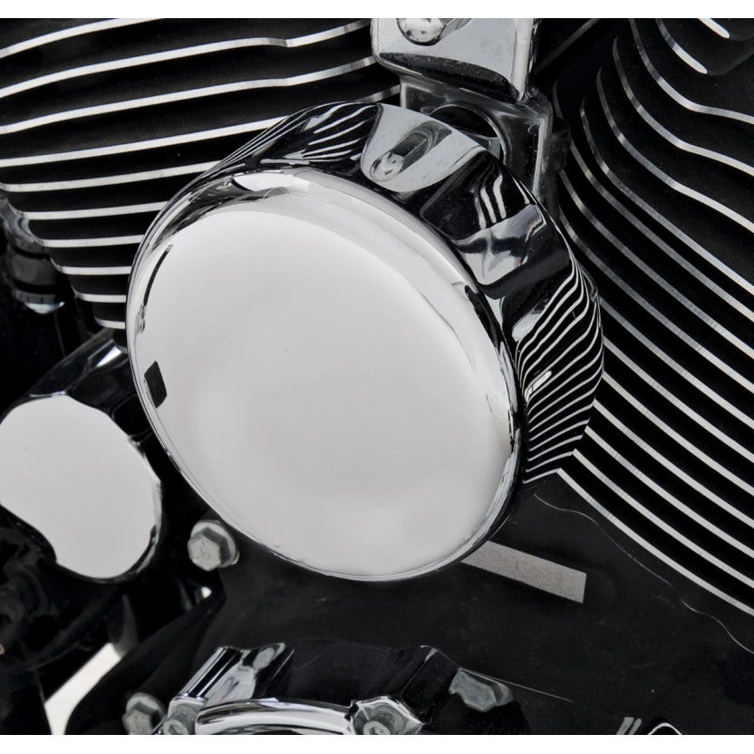 Drag Speciaties Smooth Chrome Round Horn Cover for Harley V-Twin Softail FLH FXD XL