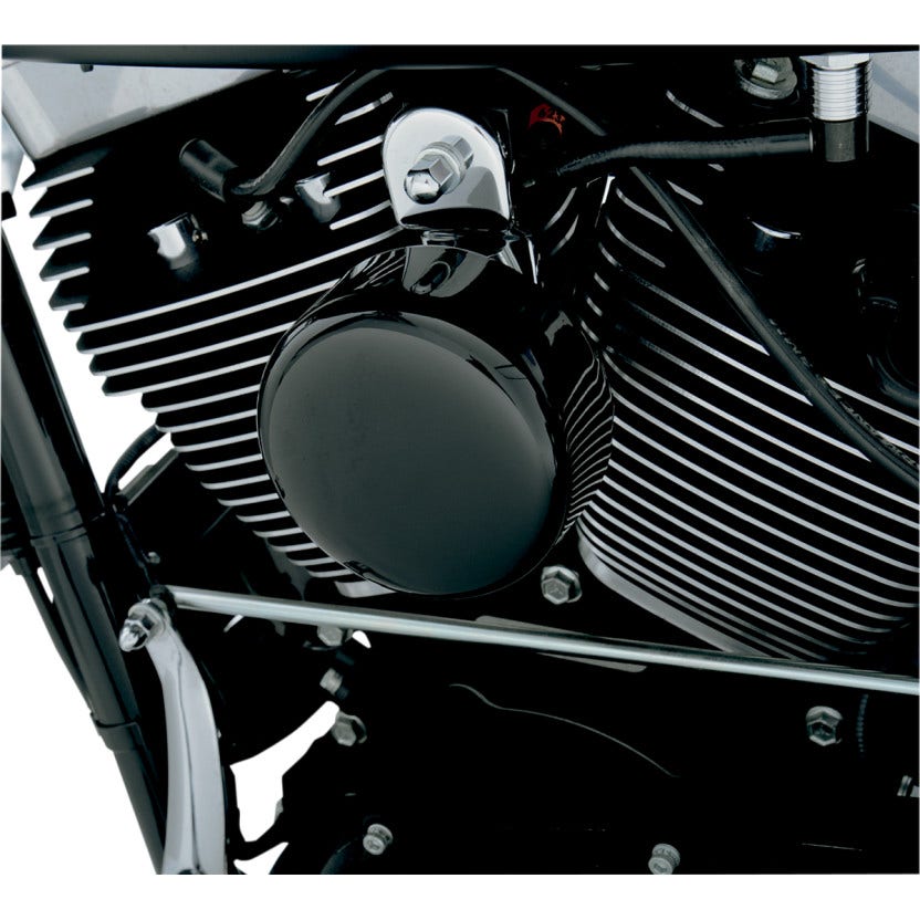 Drag Specialties Smooth Gloss Black Custom Round Horn for Harley V-Twin Models