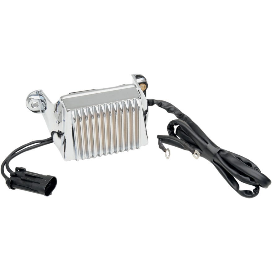 Drag Solid State Chrome Voltage Regulator Harley Touring 02-03 Repl 74505-02