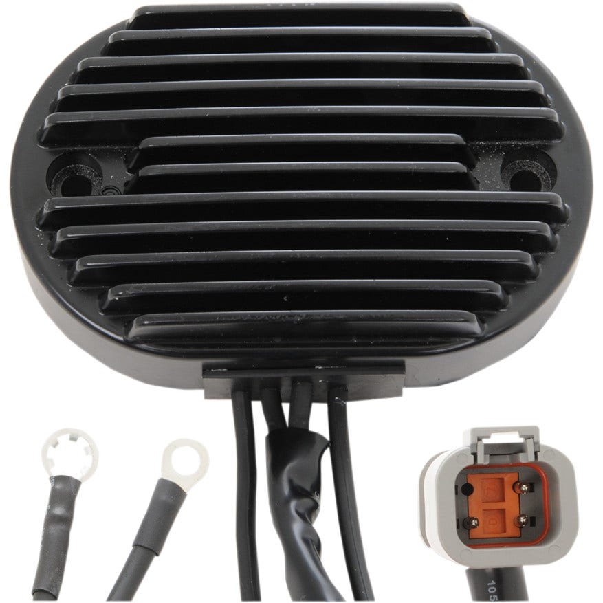 Drag Solid State Black Voltage Regulator Harley 01-06 Softail Repl 74540-01