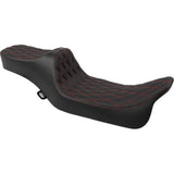Drag Specialties Extended Reach Predator 3 2-Up Seat for Harley FLH