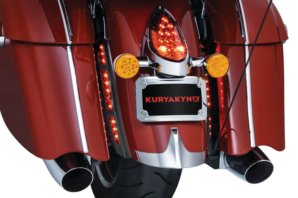 Kuryakyn 2899 Black L.E.D. Rear Fender Strip Red Lights for Indian '14-'19