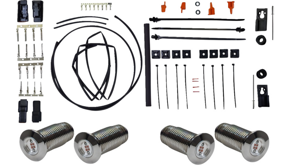 Bagger Nation Bag Lightning Bolts Chrome Taillight Kit 4 Harley 18-23 Softails