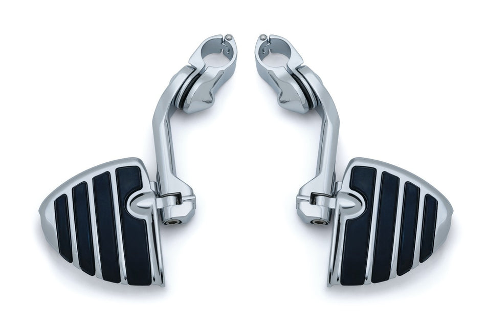 Kuryakyn Chrome Avg Rider Tour Tech Cruise Peg 1/4" Mounts Long 6" ISO Wing Pegs