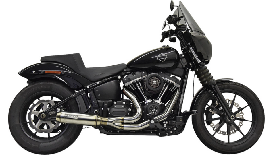 Bassani Xhaust 2-Into-1 Exhaust W/ Super Bike Muffler 4 Harley 18-24 Dyna