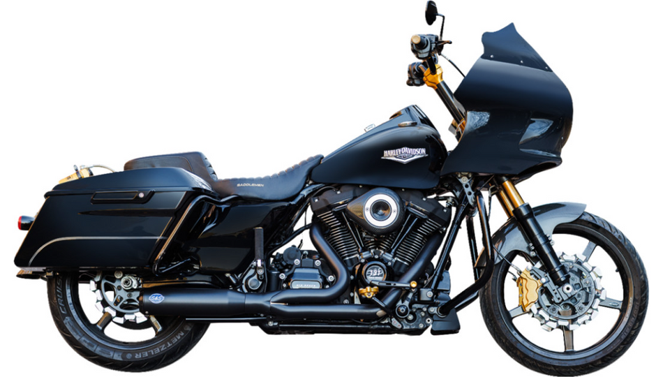 S&S Qualifier 2-into-1 Guardian Black Exhaust System 4 Harley 17-23 Touring
